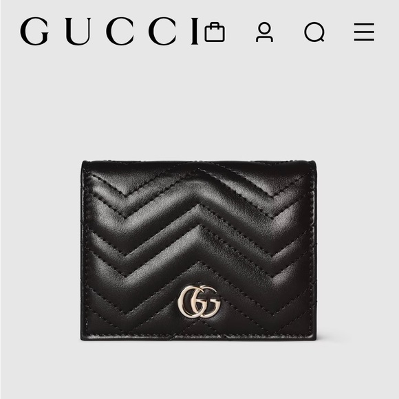Gucci Black Marmont Card Case Holder - Picture 1 of 15